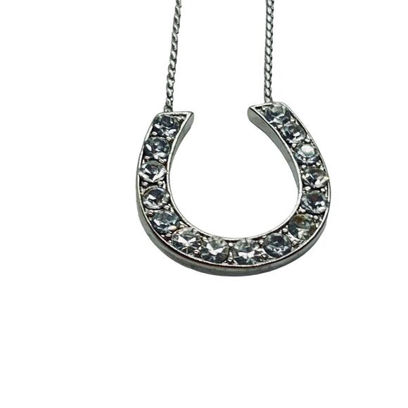 Lia Sophia Jewelry - Lia Sophia Horseshoe Necklace Women Rhinestone In Box Vintage Silver Tone 16 in
